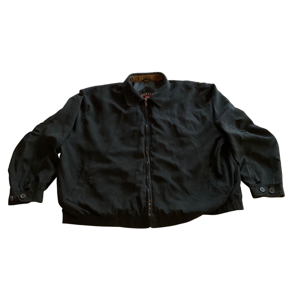 Cutter & Buck Mens 3XB 3XT Black Full Zip Jacket Lightweight Casual Outerwear‎